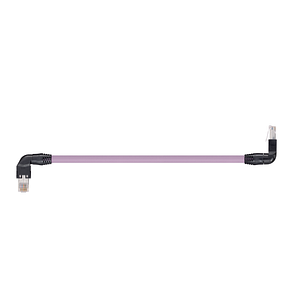 Harnessed CAT5e Cables, PVC, connector A: Hirose RJ45 L-angle curve above, connector B: Hirose RJ45 T-angle curve inward