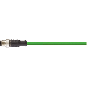 Harnessed Profinet cables, PVC, connector A: M12 straight, 4 pin, d-coded, connector B: open end, 5m