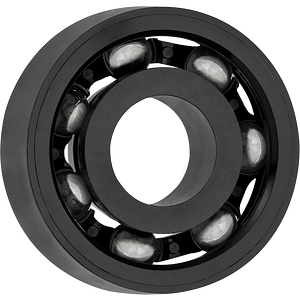 xiros® deep groove ball bearing xirodur® S180, all-rounder in black, glass balls
