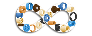 Various special bearings customised by igus® to your specific requirements