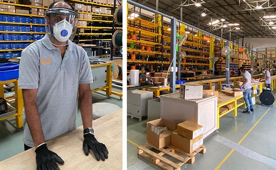 Social distancing shop floor